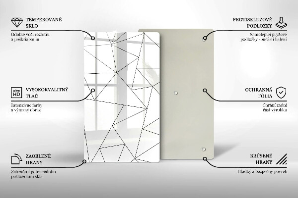Tűzhely fedőlap Fehér háromszögek