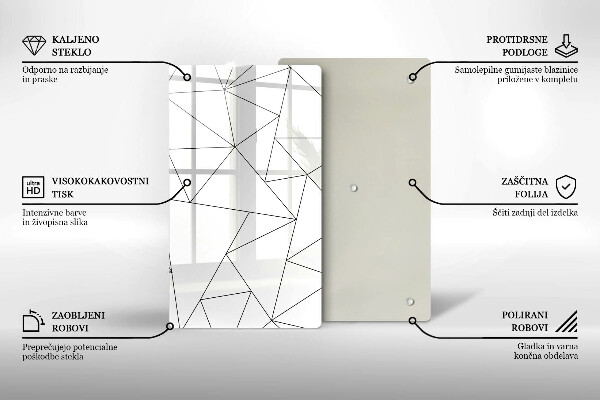 Tűzhely fedőlap Fehér háromszögek