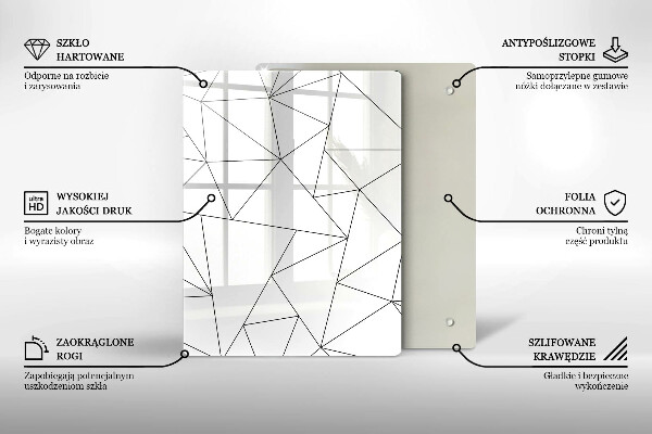 Tűzhely fedőlap Fehér háromszögek