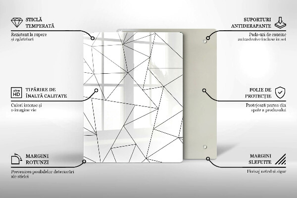 Tűzhely fedőlap Fehér háromszögek