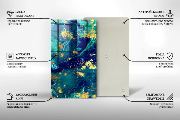 Tűzhely fedőlap Absztrakció arannyal