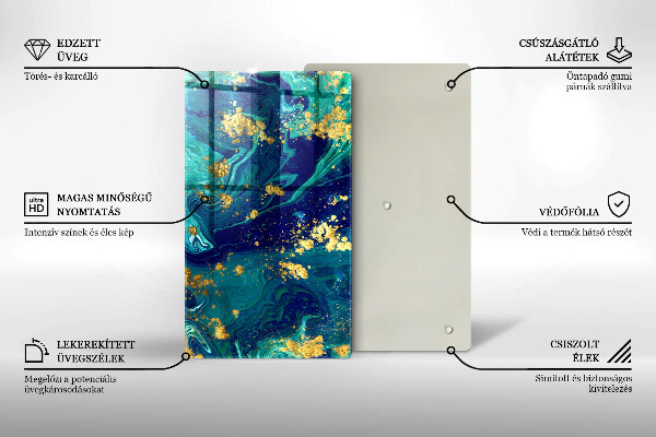 Tűzhely fedőlap Absztrakció arannyal