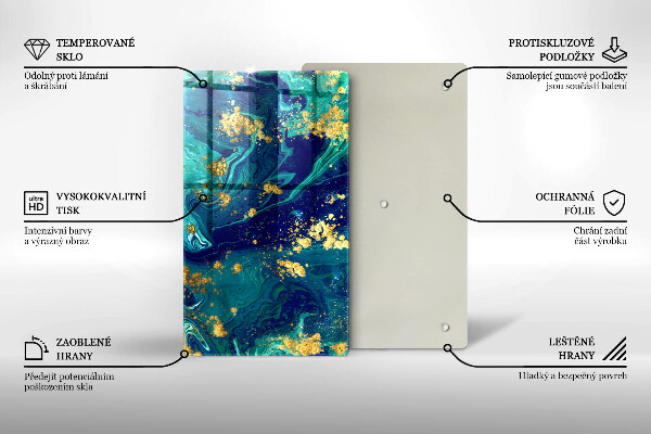 Tűzhely fedőlap Absztrakció arannyal