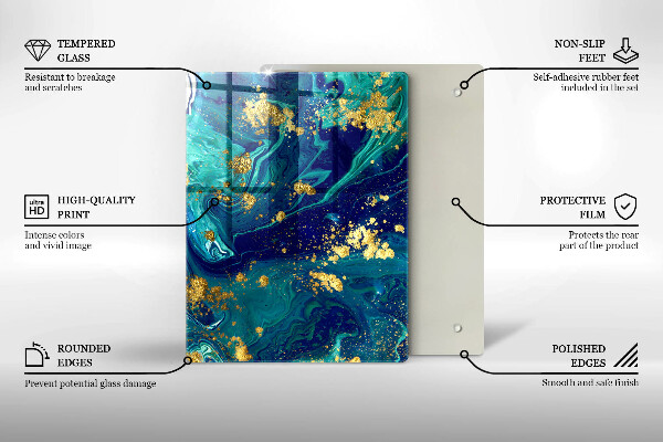 Tűzhely fedőlap Absztrakció arannyal