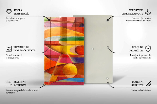 Tűzhely fedőlap Színes absztrakció