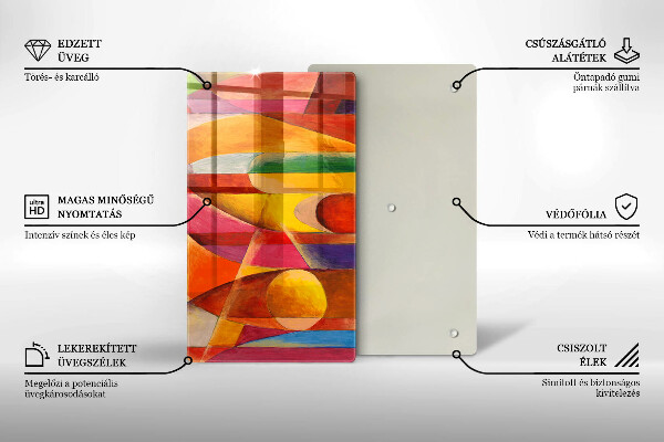 Tűzhely fedőlap Színes absztrakció