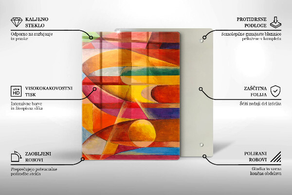 Tűzhely fedőlap Színes absztrakció