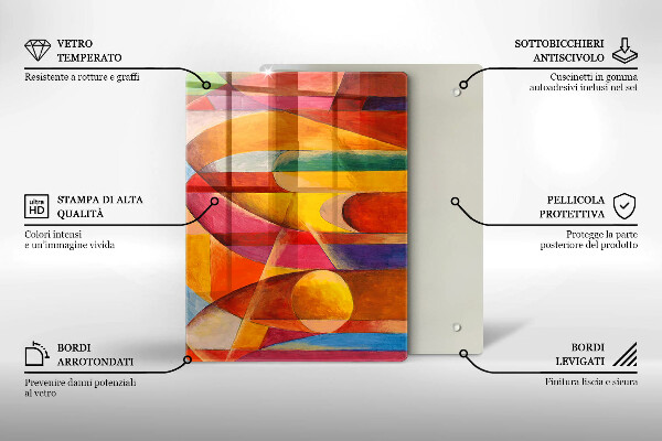 Tűzhely fedőlap Színes absztrakció