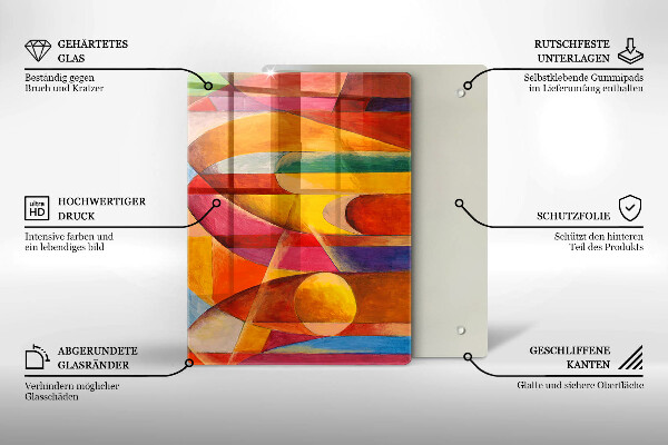 Tűzhely fedőlap Színes absztrakció
