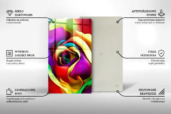 Tűzhely fedőlap Színes rózsaszirom