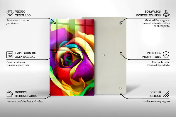 Tűzhely fedőlap Színes rózsaszirom