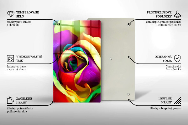 Tűzhely fedőlap Színes rózsaszirom