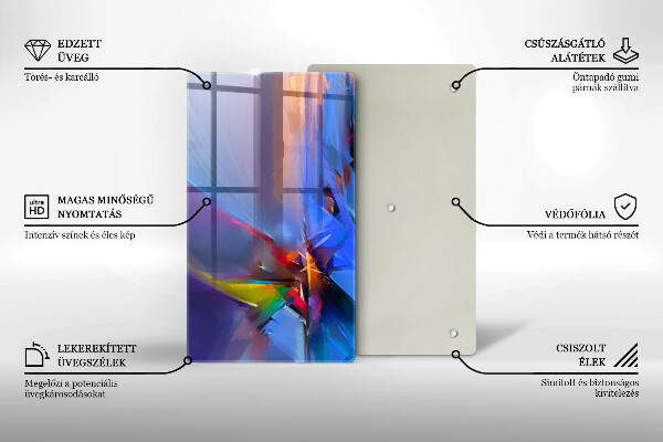 Tűzhely fedőlap Festett absztrakció