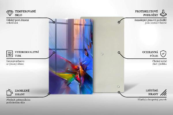 Tűzhely fedőlap Festett absztrakció