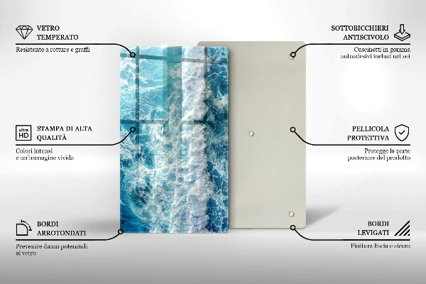Tűzhely fedőlap Tenger víz hullámai