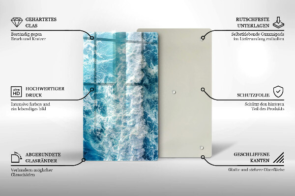 Tűzhely fedőlap Tenger víz hullámai