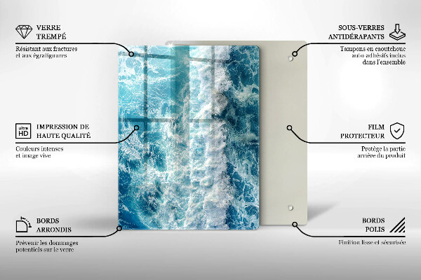 Tűzhely fedőlap Tenger víz hullámai