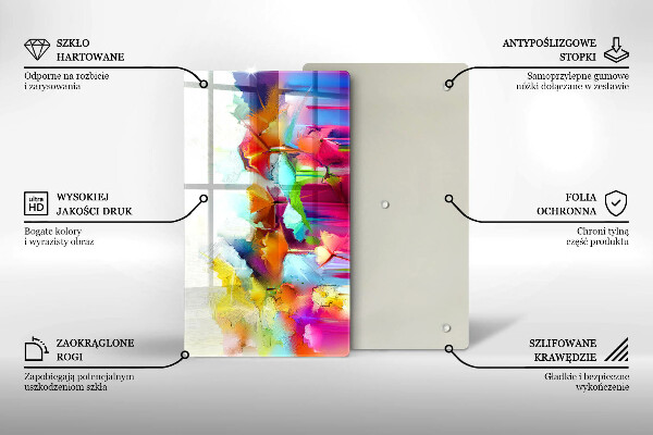 Tűzhely fedőlap Festett virágok