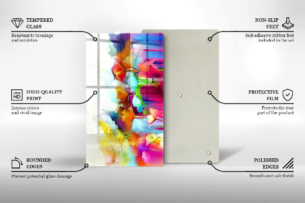 Tűzhely fedőlap Festett virágok