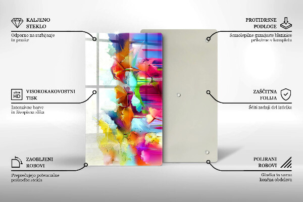 Tűzhely fedőlap Festett virágok