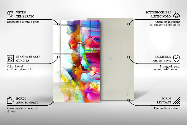 Tűzhely fedőlap Festett virágok