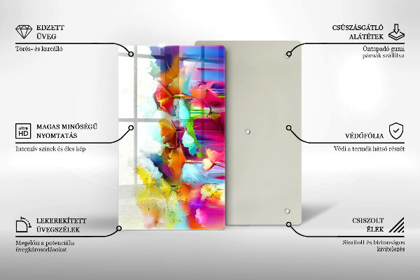 Tűzhely fedőlap Festett virágok