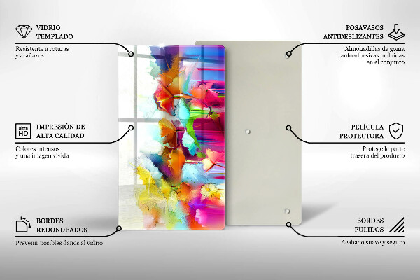 Tűzhely fedőlap Festett virágok