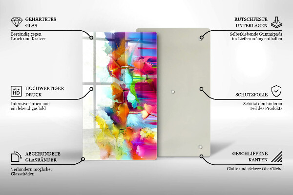 Tűzhely fedőlap Festett virágok