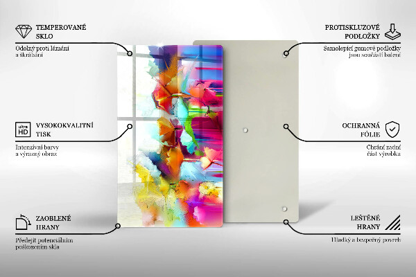 Tűzhely fedőlap Festett virágok