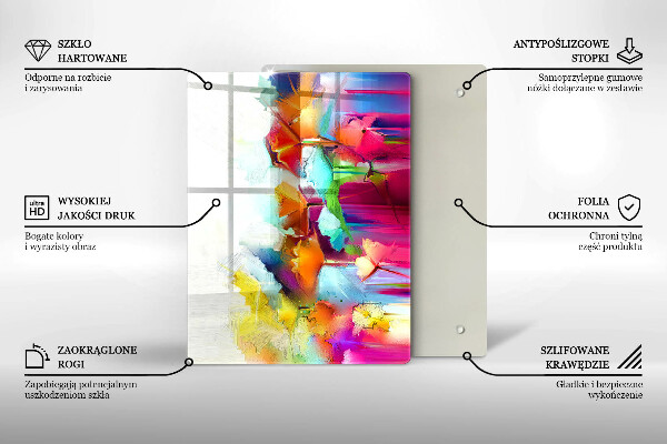 Tűzhely fedőlap Festett virágok