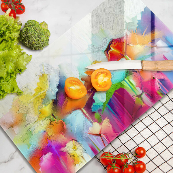 Tűzhely fedőlap Festett virágok