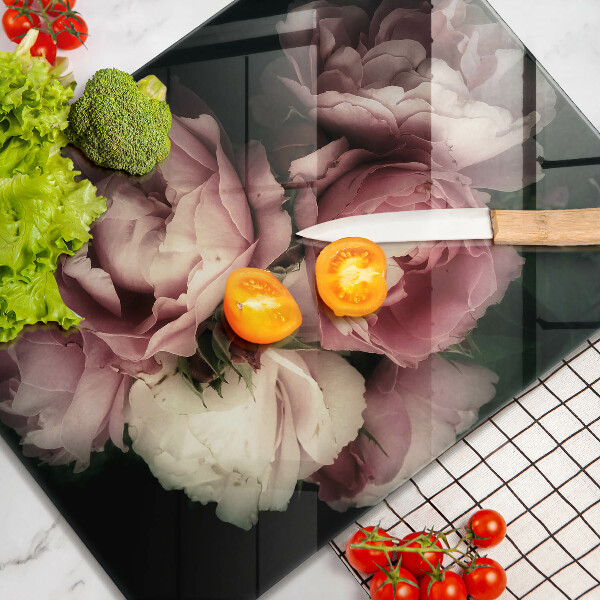 Tűzhely fedőlap Bazsarózsa virágok