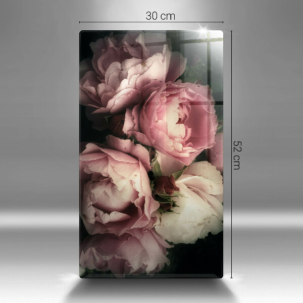 Tűzhely fedőlap Bazsarózsa virágok