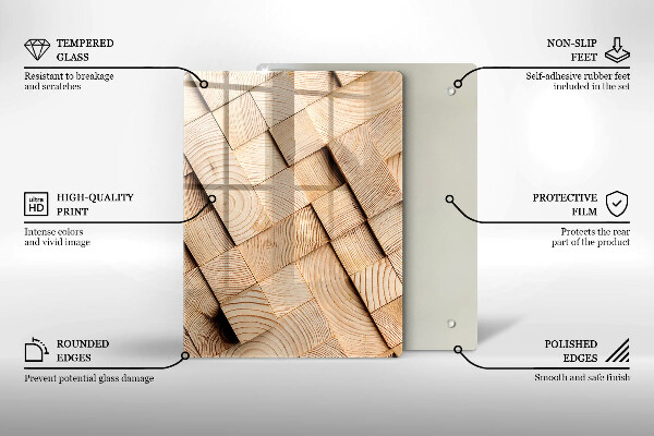 Tűzhely fedőlap Fa négyzetek