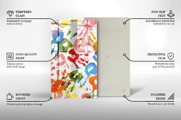 Tűzhely fedőlap Gyermek kezek nyomai