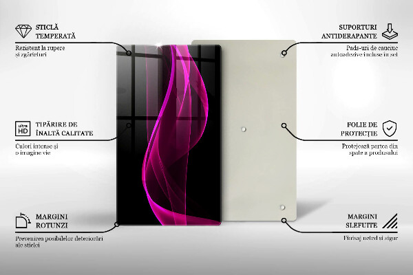 Tűzhely fedőlap Rózsaszín absztrakció