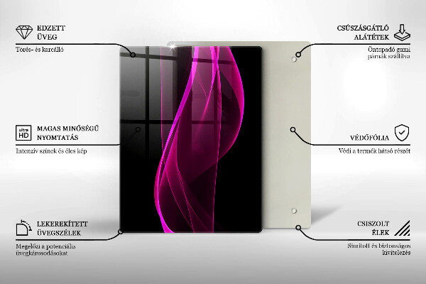 Tűzhely fedőlap Rózsaszín absztrakció