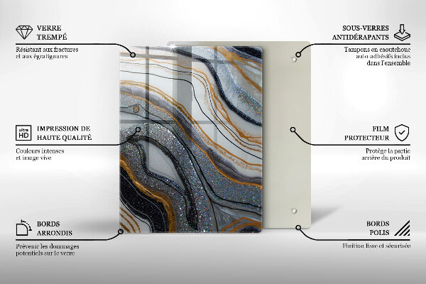 Tűzhely fedőlap szikla arannyal