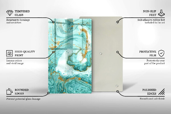 Tűzhely fedőlap Kék absztrakció