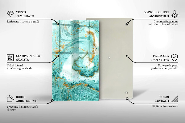 Tűzhely fedőlap Kék absztrakció