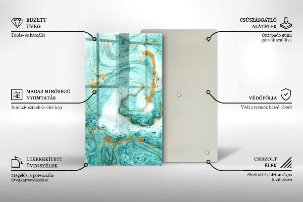Tűzhely fedőlap Kék absztrakció