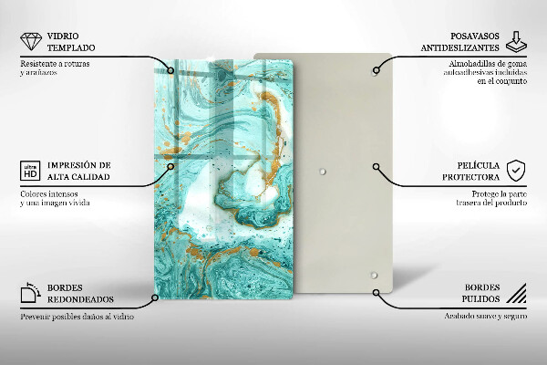 Tűzhely fedőlap Kék absztrakció