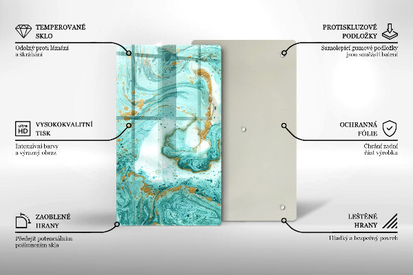 Tűzhely fedőlap Kék absztrakció