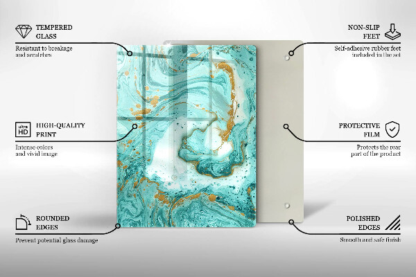 Tűzhely fedőlap Kék absztrakció