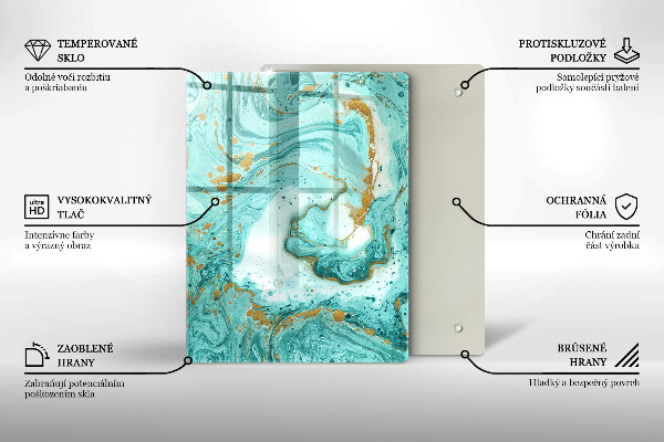 Tűzhely fedőlap Kék absztrakció