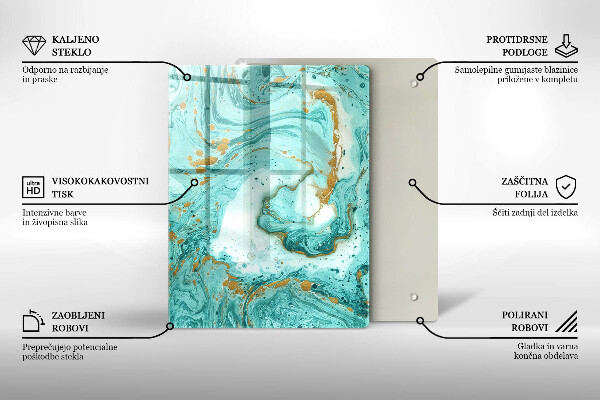 Tűzhely fedőlap Kék absztrakció