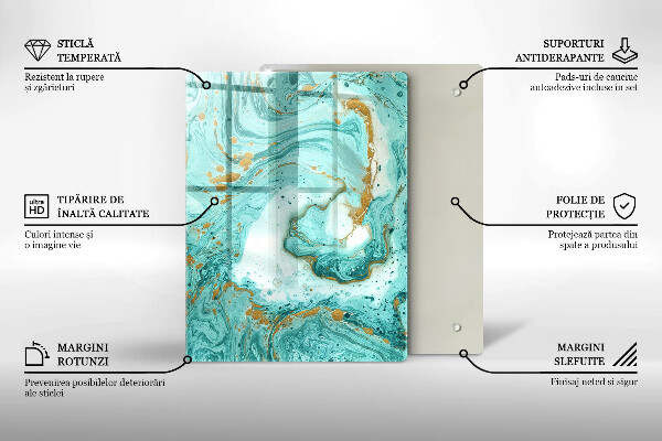 Tűzhely fedőlap Kék absztrakció