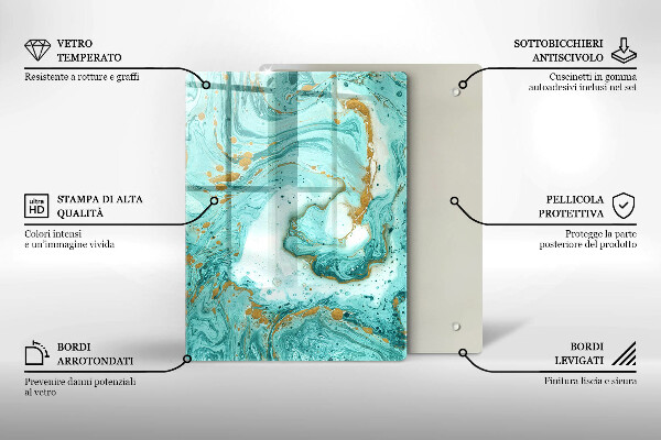 Tűzhely fedőlap Kék absztrakció