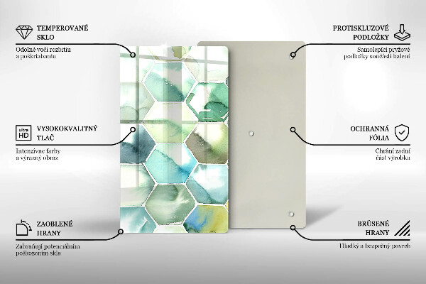 Tűzhely fedőlap Akvarell hatszögek