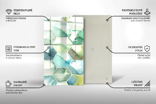 Tűzhely fedőlap Akvarell hatszögek